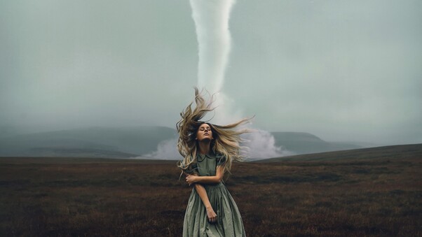 Girl Tornado Photography Wallpaper