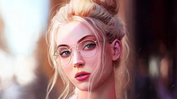 Girl With Glasses Artistic Portrait 4k Wallpaper