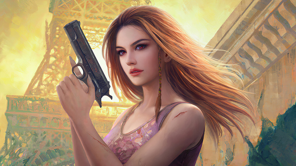 Girl With Gun 2020 Wallpaper