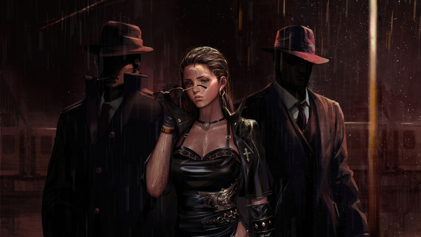 Girl With Mafia Man Wallpaper