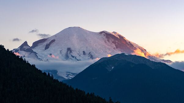 Glacier Sunset Mountains Wallpaper