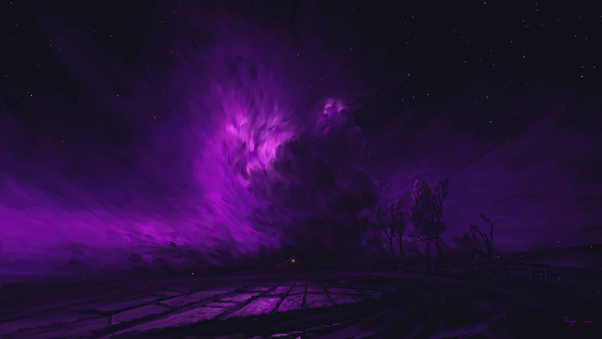 Glowing Purple Cloud 4k Wallpaper