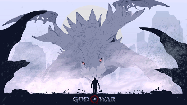 God Of War Kratos Vs Hraezlyr Digital Art Wallpaper
