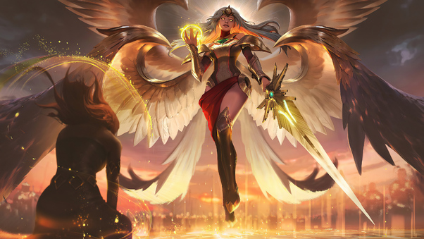 Goddess With Eagle Wings 4k Wallpaper