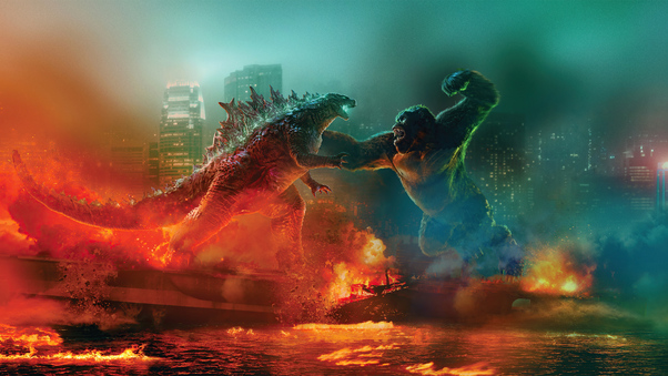Godzilla Vs Kong Fight 5k Wallpaper