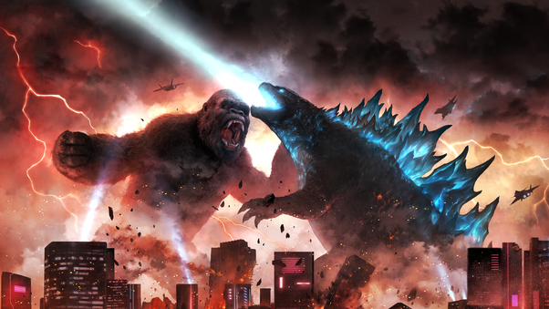 Godzilla Vs Kong Fight Scene 5k Wallpaper