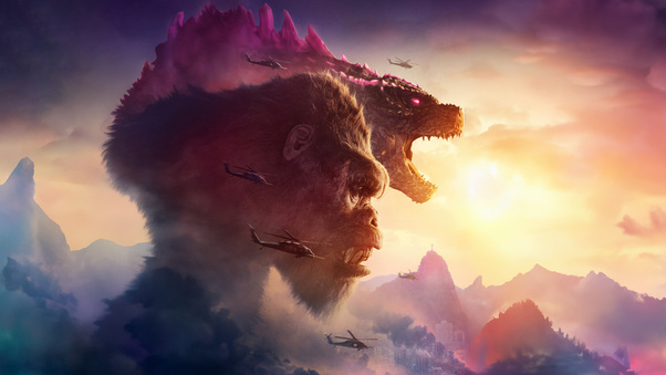 Godzilla X Kong The New Empire Screen X Poster Wallpaper