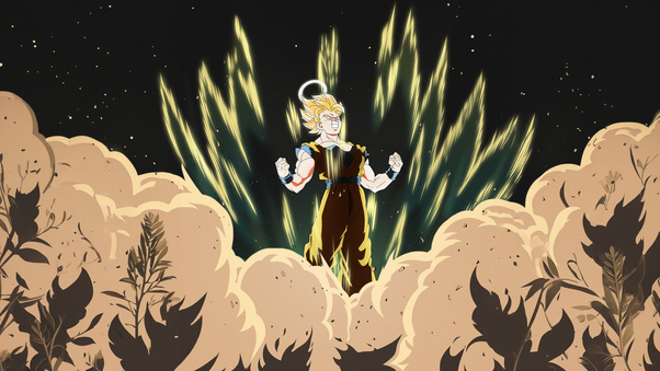 Goku A Better Guardian (1336x768) Resolution Wallpaper