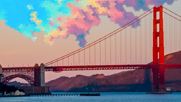 Golden Gate Bridge Digital Art Wallpaper