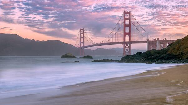 Golden Gate Viewed From Beach Wallpaper