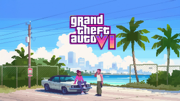 Grand Theft Auto Vi 8 Bit Artwork Wallpaper