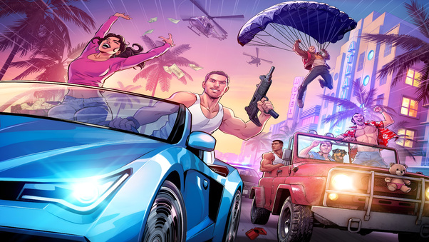 Grand Theft Auto Vi Trilogy Tribute 8k Wallpaper