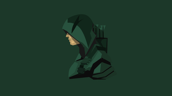 Green Arrow Minimalism 4k Wallpaper