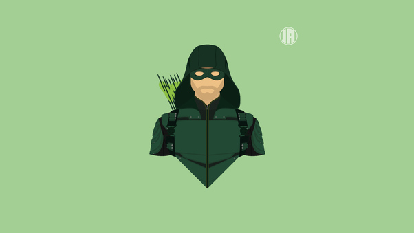 Green Arrow Minimalism 8k Wallpaper