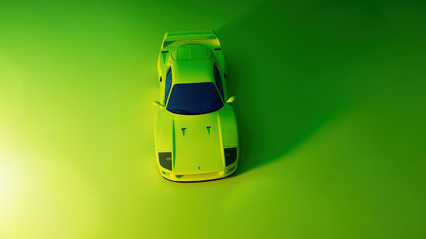Green Ferrari F40 Top Wallpaper