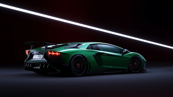 Green Lamborghini Aventador Cgi Wallpaper