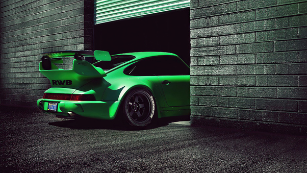Green Porsche Rwb 4k Wallpaper