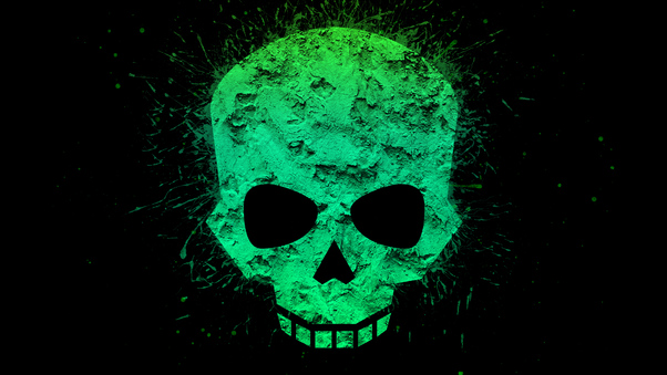 Green Skull 4k Wallpaper