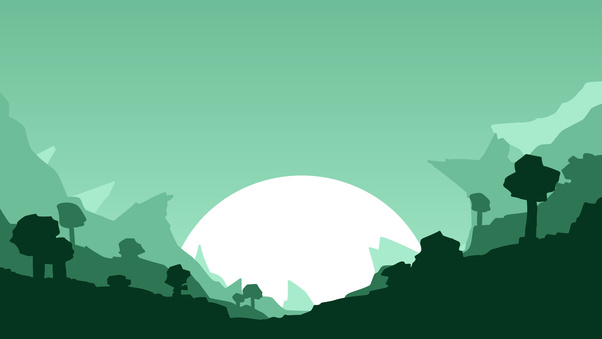Green Valley Minimalist (1280x720) Resolution Wallpaper