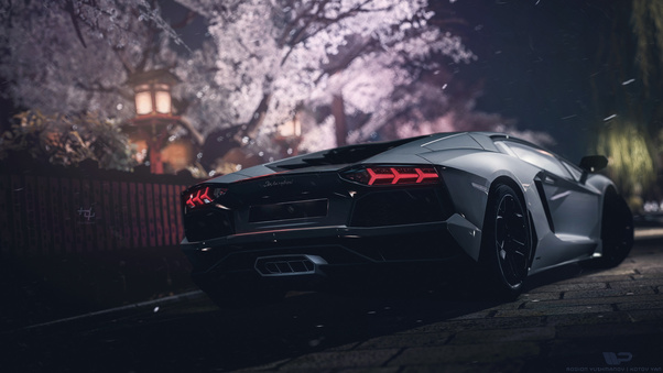 Grey Lamborghini Aventador Wallpaper