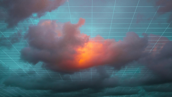 Grid Clouds Abstract 4k Wallpaper