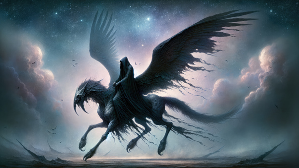 Grim Reaper On Flying Horse Wallpaper