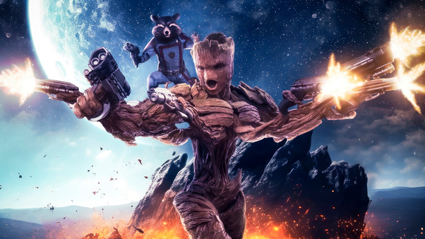 Groot And Rocket Raccoon In Guardians Of Galaxy Vol 3 4k Wallpaper