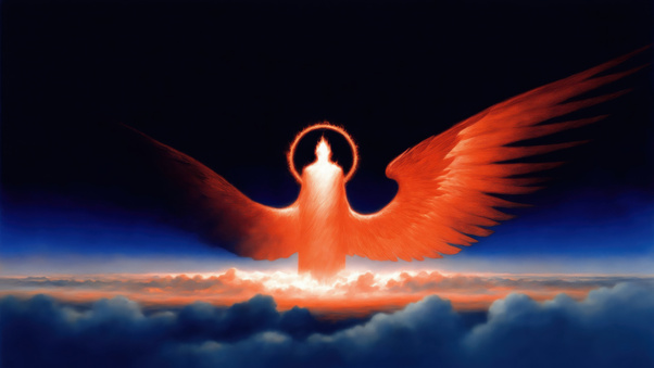 Guardian Angel Above The Clouds (2560x1440) Resolution Wallpaper