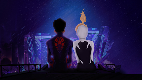 Gwen And Miles Morales Love Wallpaper