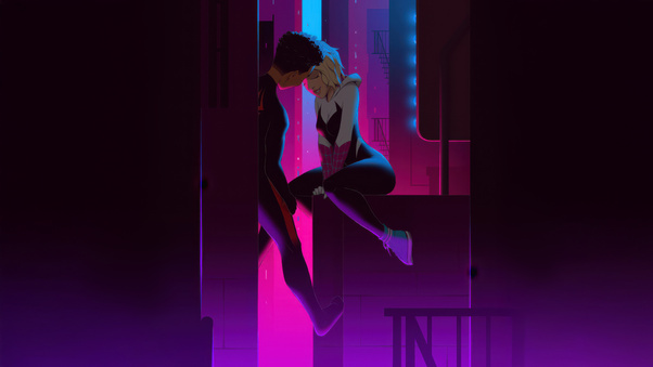 Gwen And Miles Romance (1280x720) Resolution Wallpaper