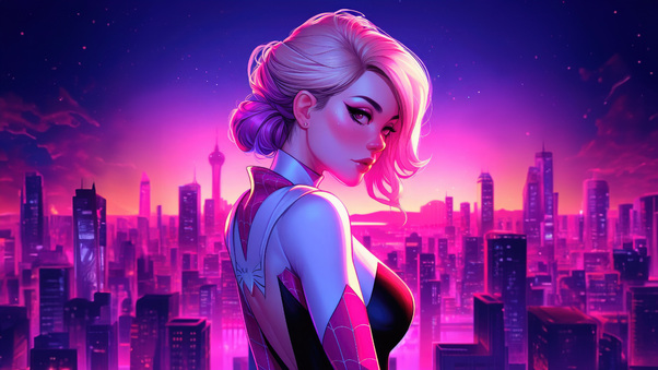 Gwen Stacy Among The Skyscrapers Wallpaper