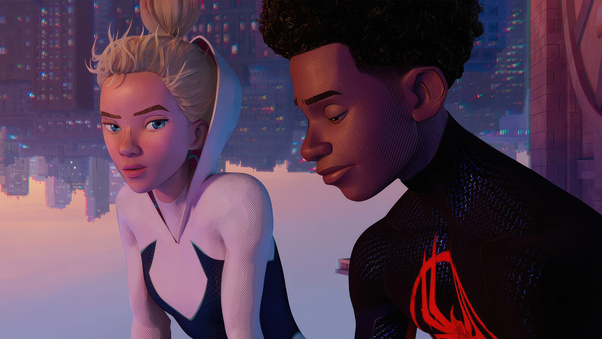 Gwen Stacy And Miles Morales Talking Wallpaper