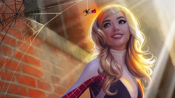 Gwen Stacy And The Little Spider Wallpaper