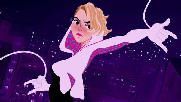 Gwen Stacy In SpiderMan Into The Spider Verse Arts Wallpaper