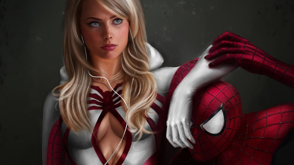 Gwen Stacy Spiderman Art Wallpaper
