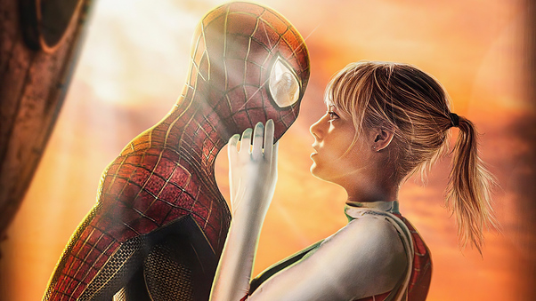 Gwenstacy And Spiderman 4k Wallpaper