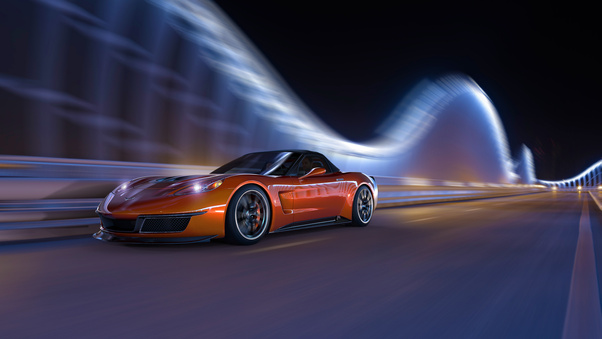 Hammerhead Chevrolet Corvette In Dubai Wallpaper