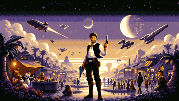 Han Solo Pixel Art Wallpaper