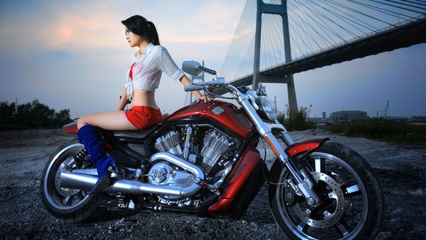 Harley Davidson 2015 With Model Wallpaper