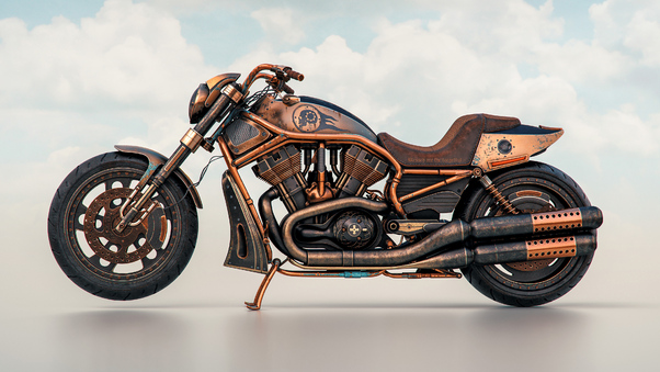 Harley Davidson Night Rider Steampunk 4k Wallpaper