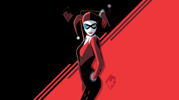Harley Quinn 4k Red Art Wallpaper