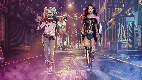 Harley Quinn And Wonder Woman Wallpaper