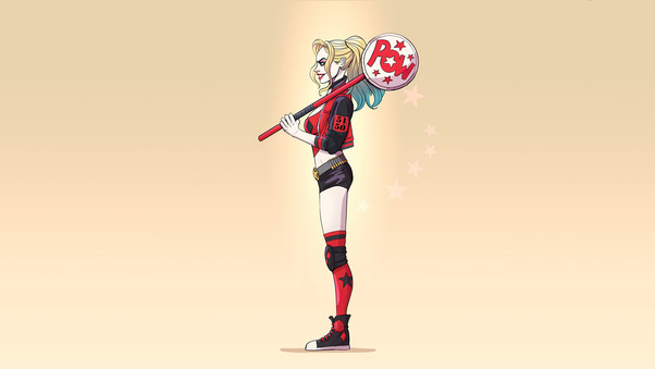 Harley Quinn Minimalism 4k Wallpaper