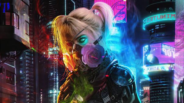 Harley Quinn X Cyberpunk 4k Wallpaper