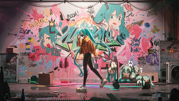 Hatsune Miku Twin Ponytails Wallpaper
