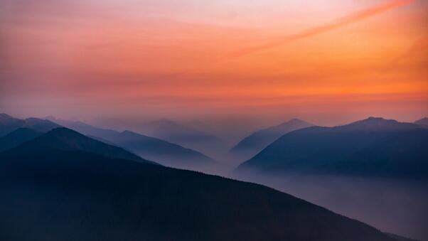 Hazy Sunset In Olympic National Park 5k Wallpaper