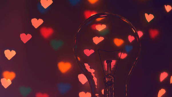 Hearts Light Bulb Wallpaper