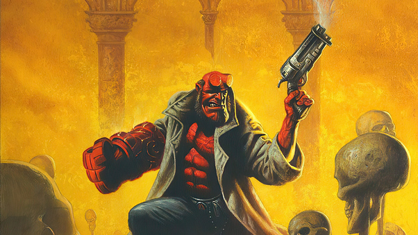 Hellboy Gun Up Wallpaper