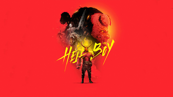 Hellboy Minimal Art 4k Wallpaper