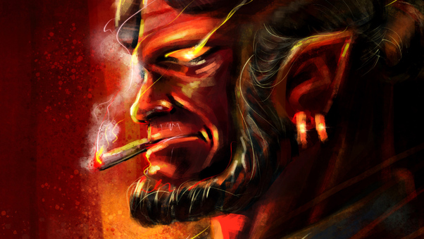 Hellboy Smoking Wallpaper